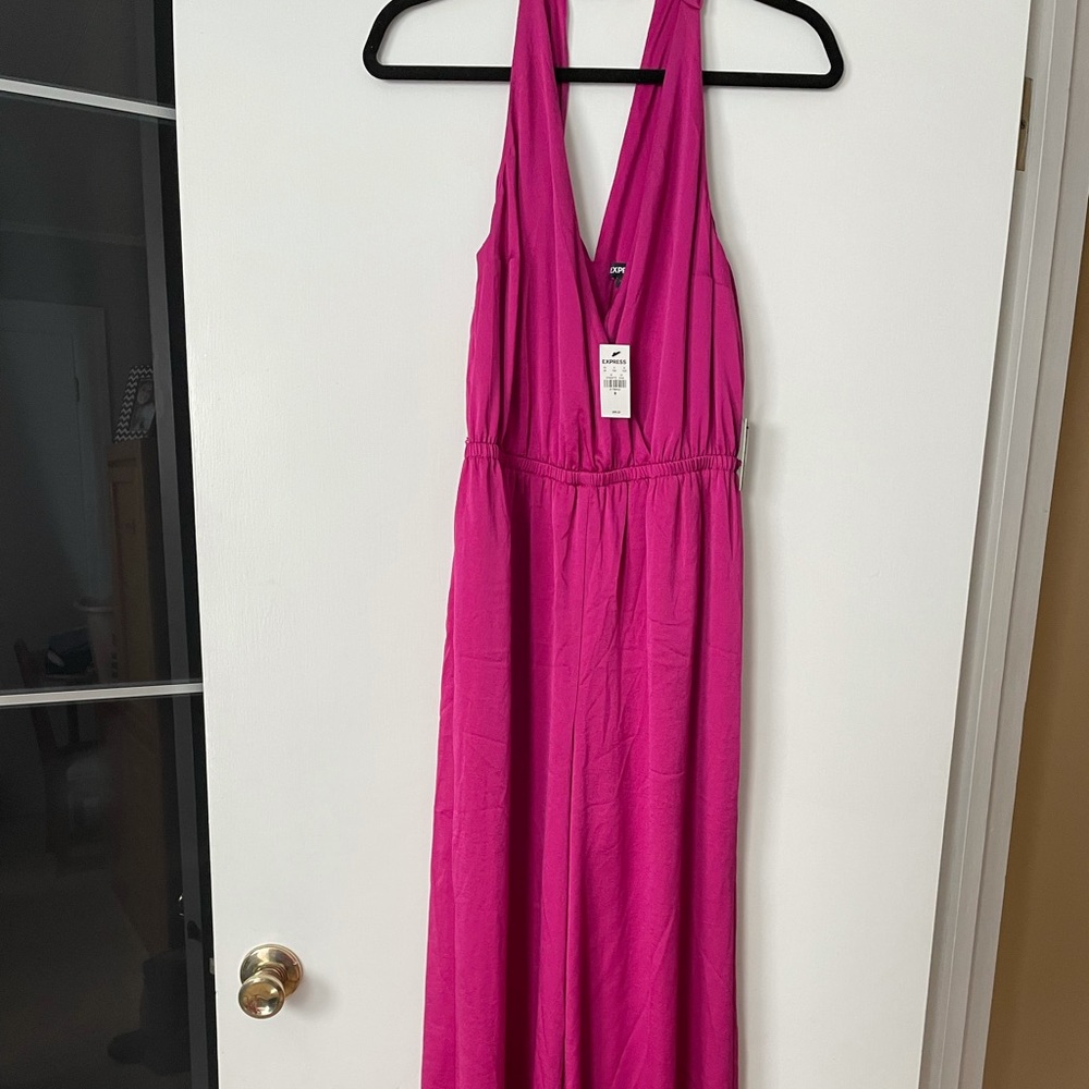Medium pink express jump suit new with tags